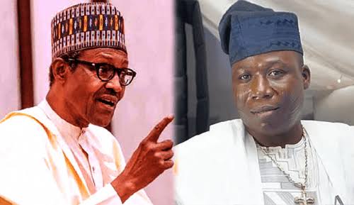 A composite of Buhari and Igboho used to illustrate this story